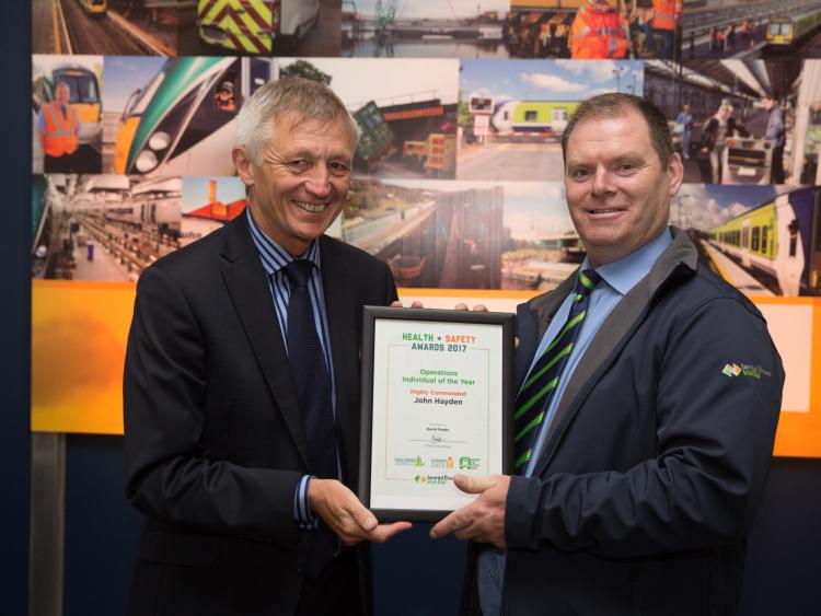 Dundalk's John Hayden recognised at Rail Safety Awards