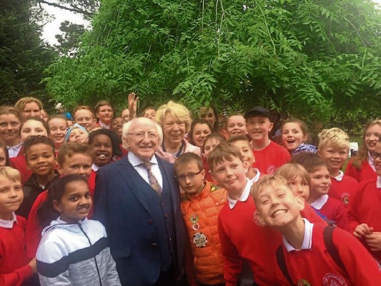 St Francis NS kids bump into President