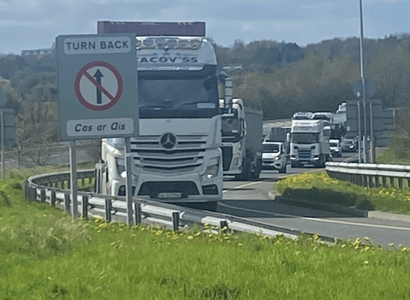 Traffic exiting at Junction 16 this afternoon