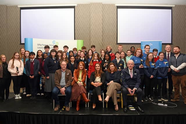 Participants at the Louth Student Enterprise Awards 2026, pictured with Nikki Campbell, Head of Enterprise at Local Enterprise Office Louth and members of the judging panel