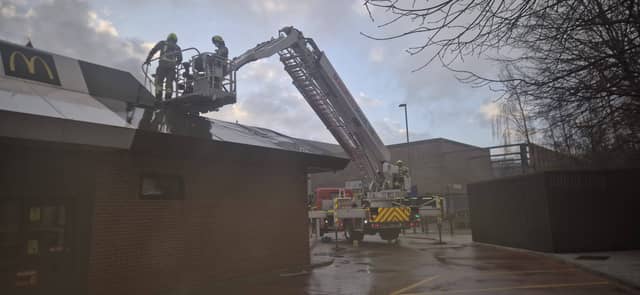 Fire Service crews attended the scene early this morning. Pics: Cllr Robert Nash