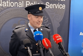 Conor Finan speaks to the media in Templemore