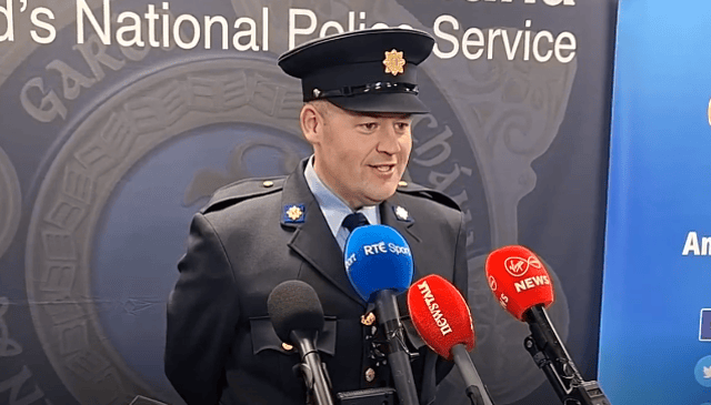 Conor Finan speaks to the media in Templemore