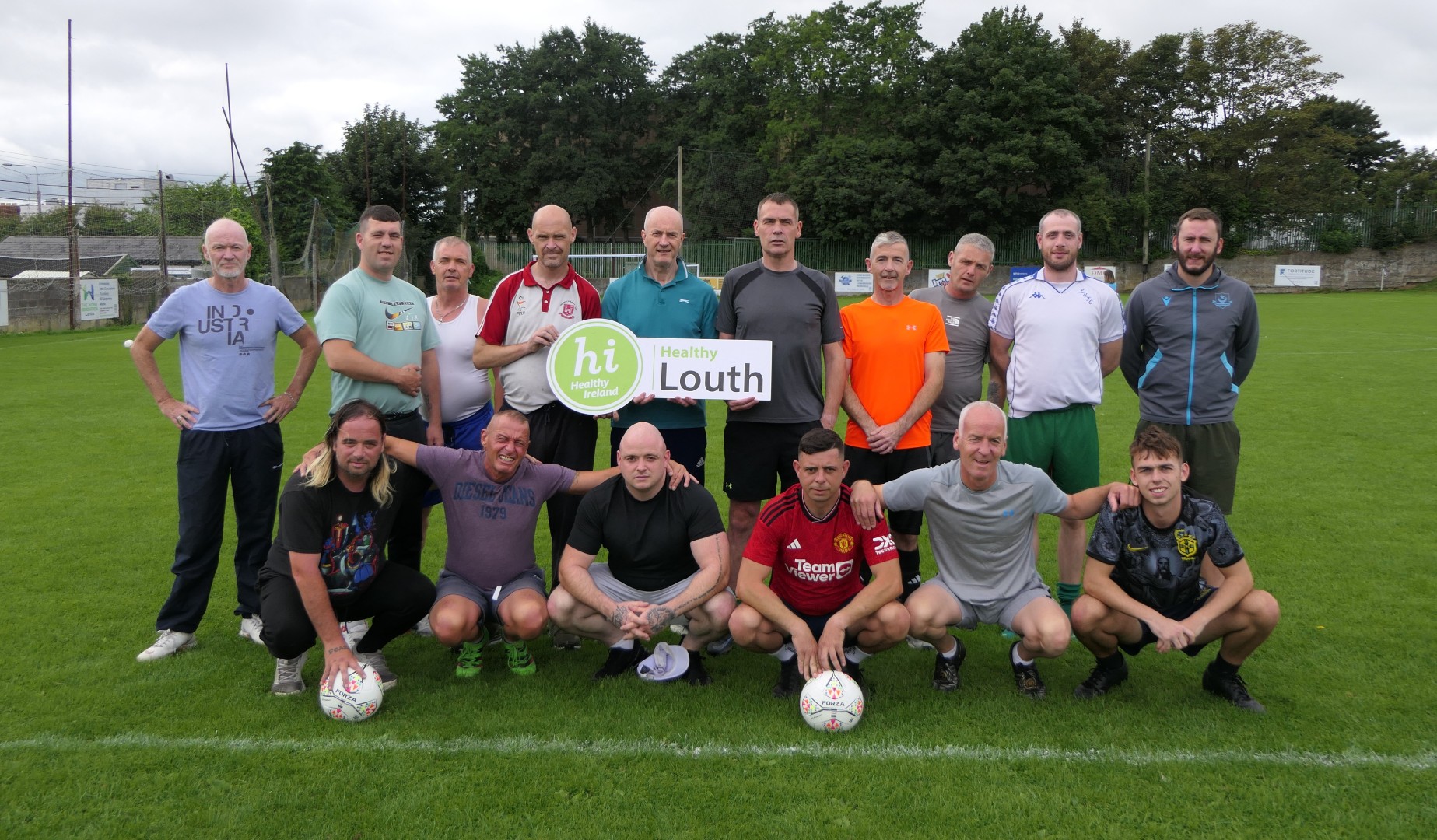 Cllr Pio Smith with with the participants of the Irish Homeless Street League in Drogheda
