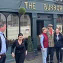 Bruce Springsteen meets locals outside The Burrow pub in Rathangan last year