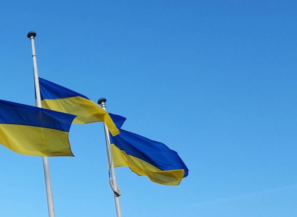 Ukraine flags flying in Laois