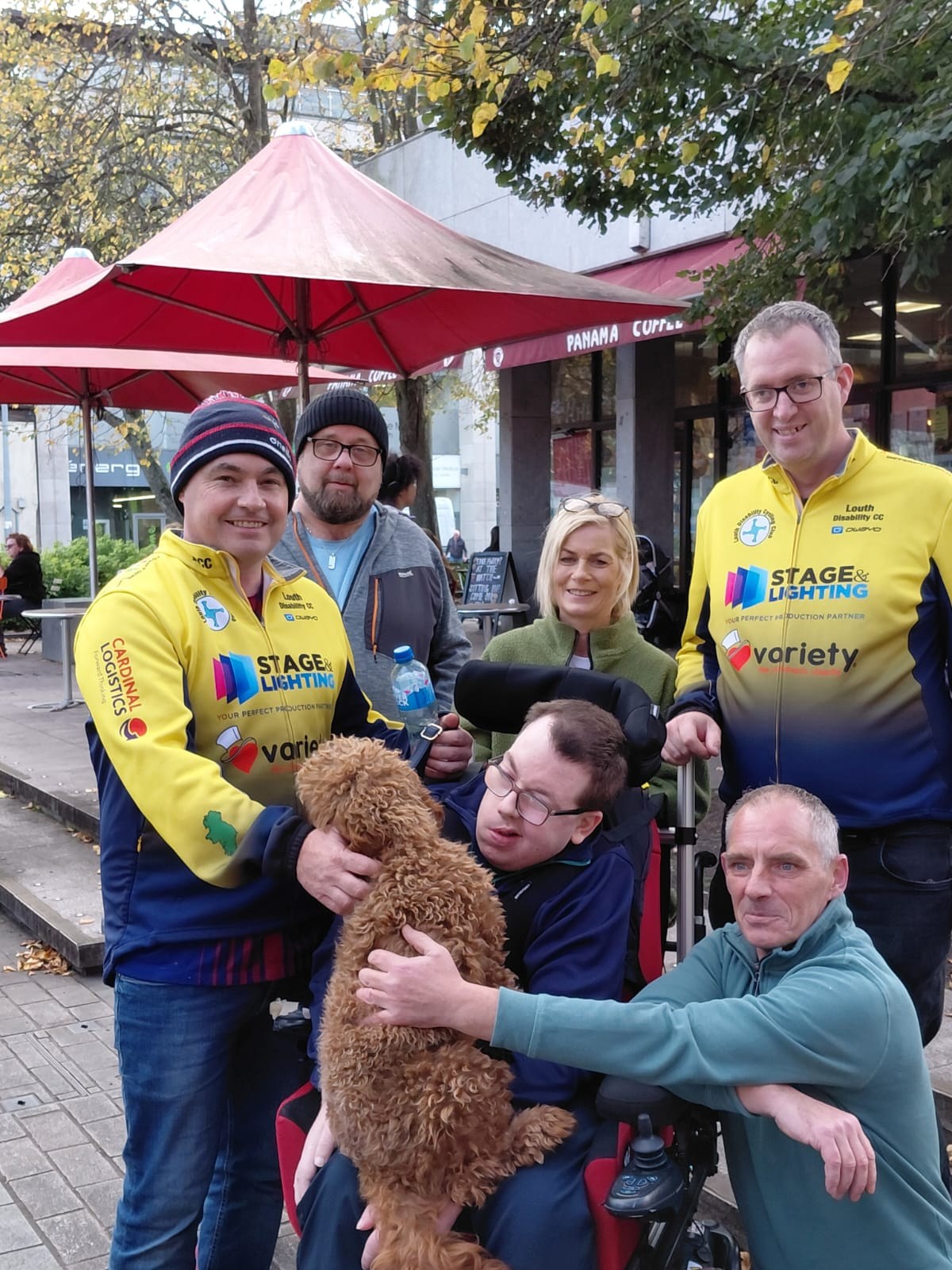 Conor Duffy, (Middle) with Mark Duffy (Left) and Daniel Lambe (Right) of Louth Disability Cycling Club