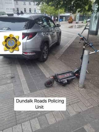The individual was subsequently stopped and it was discovered that they were not eligible to have the scooter due to age restrictions. Credit: An Garda Siochana Louth Facebook Page