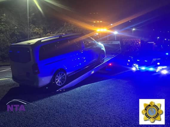 The unlicensed vehicle being loaded onto a tow truck. Credit: Garda Siochana Louth Facebook