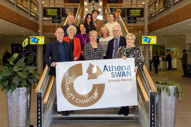 Members of the Equality, Diversity and Inclusion Team and Executive Board at DkIT after receiving the institute’s second Athena SWAN Bronze Award
