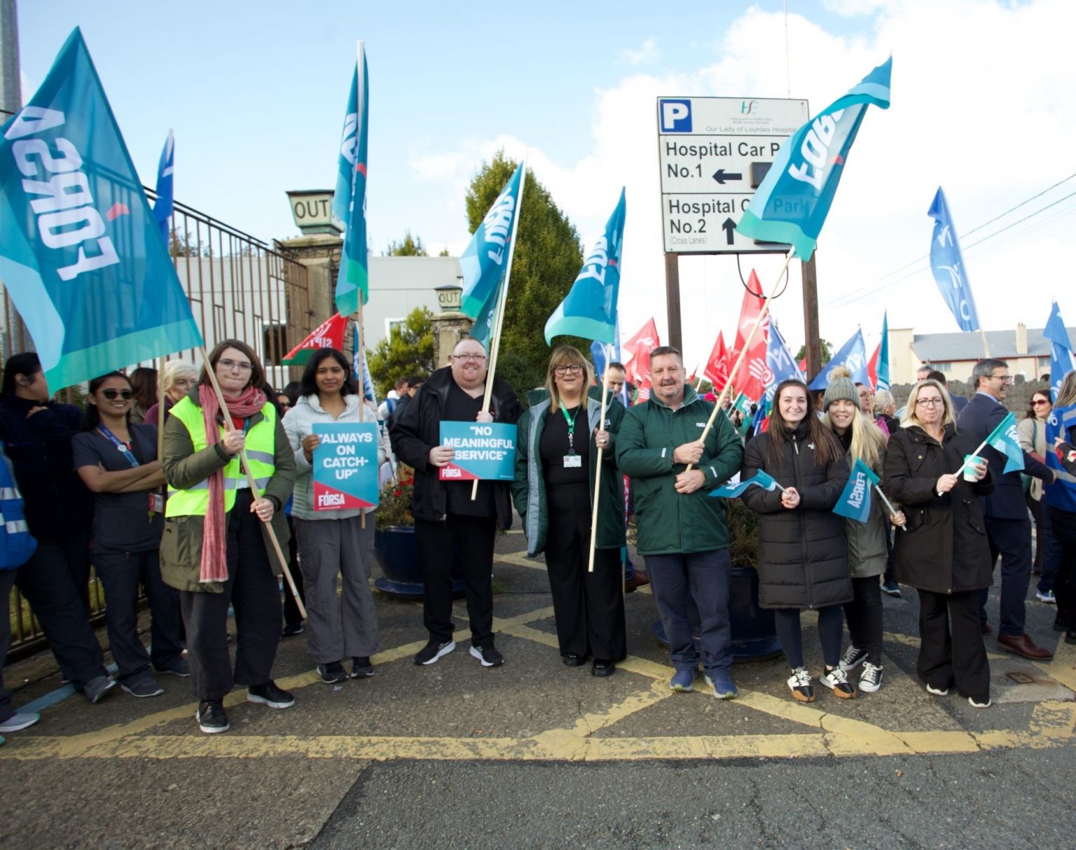Lourdes Staff at a previous protest