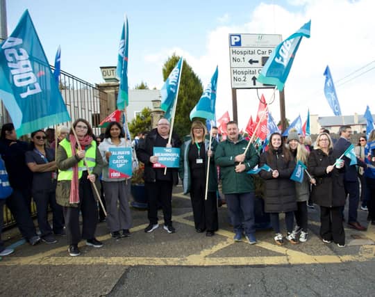 Lourdes Staff at a previous protest