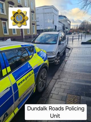 The car was seized on the spot under road traffic legislation. Credit: Garda Síochána Louth Facebook
