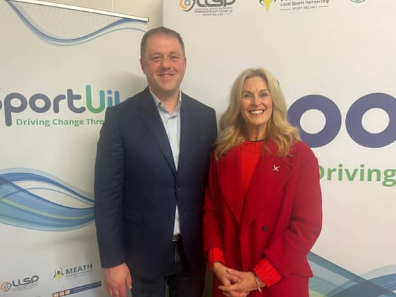 Alison Comyn with Minister for Sport and Physical Education, Thomas Byrne