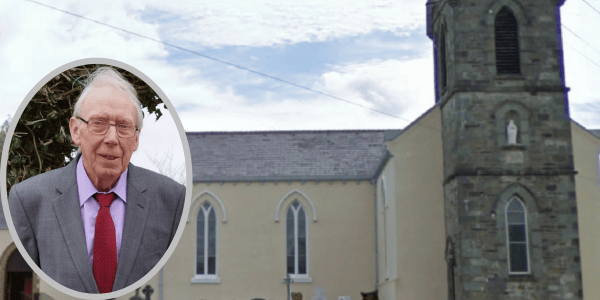 The funeral Mass of the late Michael Toland (inset) took place in St Mary's Church, Clonmany