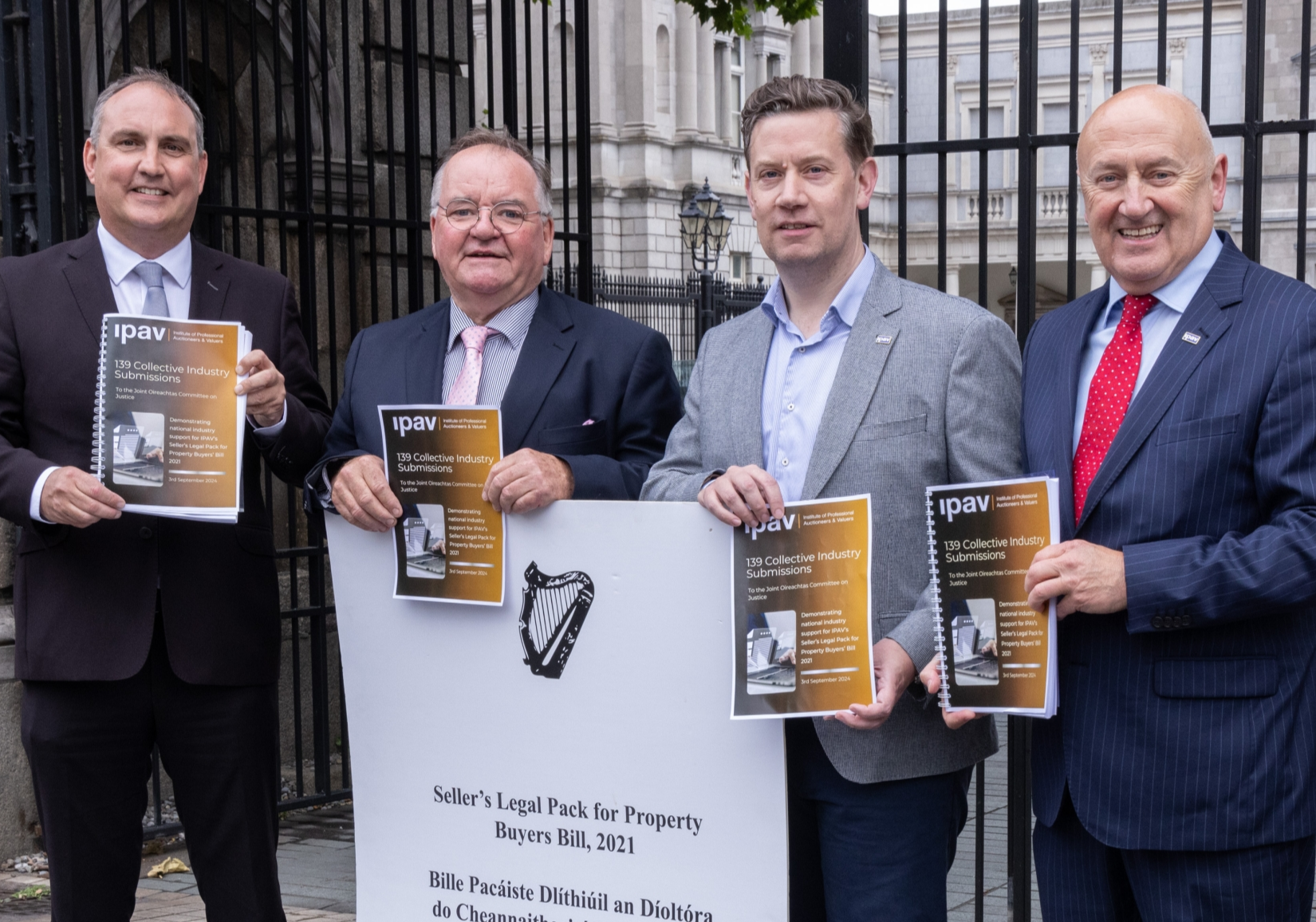 Keith Duffy, MD DNG Duffy and IPAV, Board member, with (l-r) Marc MacSharry TD; Fintan Sullivan, MD Sullivan Property Consultants Drogheda and Pat Davitt, IPAV Chief Executive (Photo -Paul Sherwood)