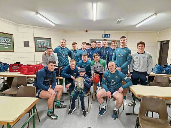 Noah Twomey and the Limerick hurlers at a training session in Rathkeale's Mick Neville Park
