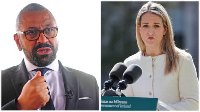 UK Home Secretary James Cleverly and Minister for Justice Helen McEntee