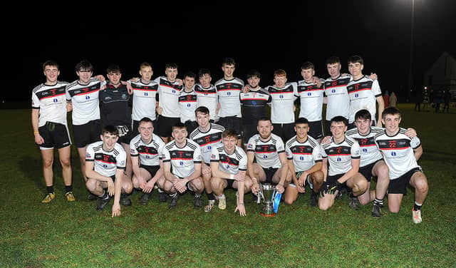 Hunterstown/Mattock Under 19 team celebrate their win in the Louth GAA Under 19 Championship Final in Darver. ALL PICS: ARTHUR KINAHAN