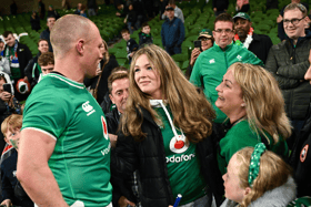 Ireland's Keith Earls with his mum Sandra and sister Jenny after the recent World Cup warm-up game with Italy at the Aviva Stadium | PICTURE: Sportsfile