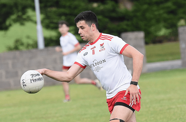 John Gallagher on his way for a John Mitchels score during their recent clash with Cuchulainn Gaels. (Picture: Arthur Kinahan)