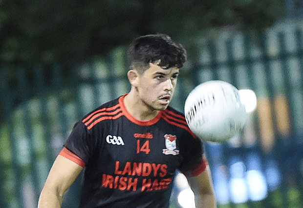 John Gallagher notched six points as his side accounted for Naomh Malachi to remain unbeaten in Division 3B. (Pic: Arthur Kinahan)