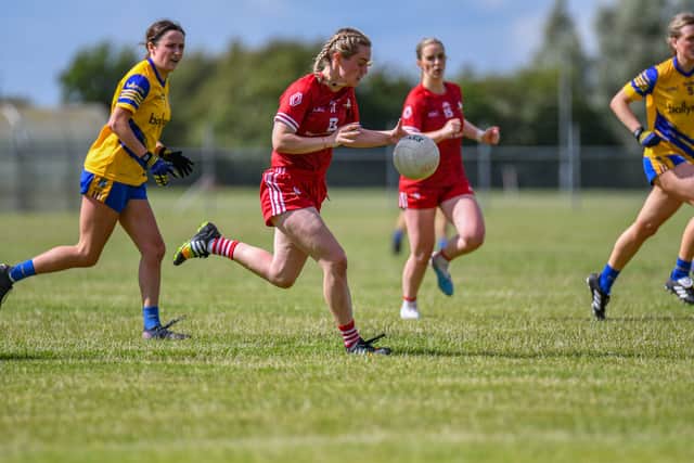 For about 10 minutes the Girls in Red were camped into their own half, but they did finally penetrate in some style on 13 minutes when bagging their second goal of the contest.