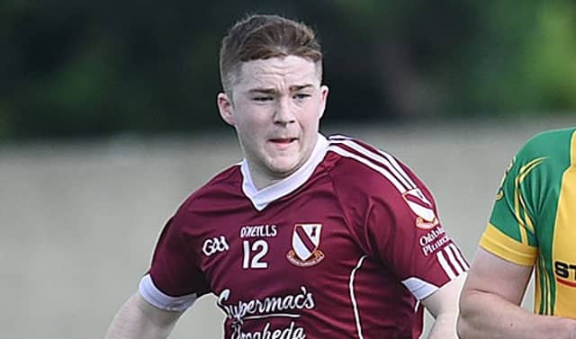 Oliver Plunkett's forward Cian Brady struck two goals in tonight's Darver clash with Dundalk Young Irelands. (Pic: Arthur Kinahan)