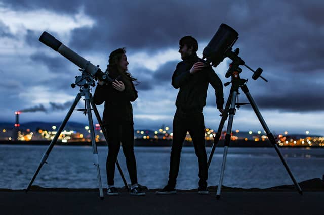 Sadhbh Leahy, Public Engagement Officer at DIAS Dunsink Observatory and Jeremy Rigney, Lindsay PhD Scholar at DIAS and Armagh Observatory and Planetarium at the launch of the competition