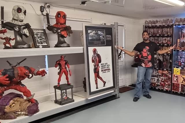 Another notable piece is a rare bust of Deadpool used when moulding the character’s mask in the first film, signed by Marvel comic book creator Stan Lee and actor Ryan Reynolds – who Mr Pahliney said “truly embodies” Deadpool.