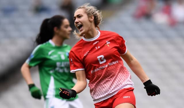 Kate Flood played a captain's role as Louth delivered the All-Ireland JFC crown on Sunday afternoon. (Pics: Sportsfile)