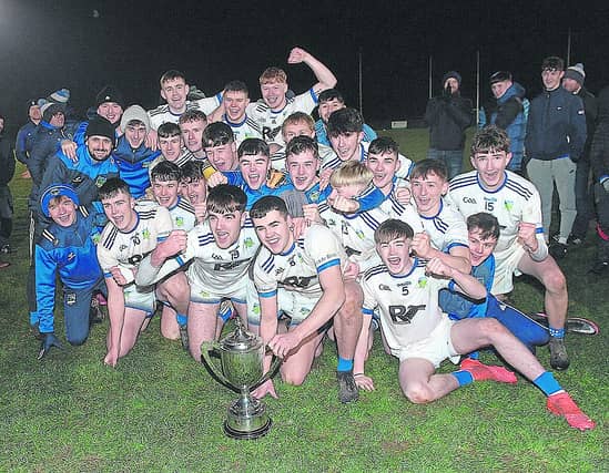 Roche Emmets celebrate their Louth Under 21 Championship final win over Naomh Martin. Photo: Arthur Kinahan