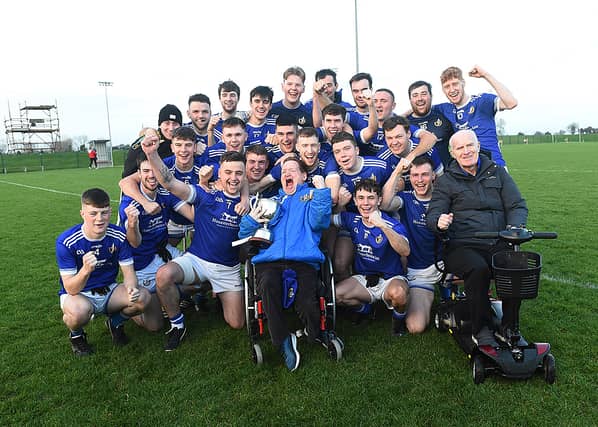 Naomh Martin celebrate their Junior 2A Championship win on Sunday in Darver. (Picture: Arthur Kinahan)