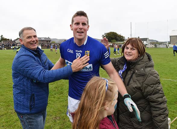 A delighted Ronan Carroll at the final whistle. (Picture: Arthur Kinahan)