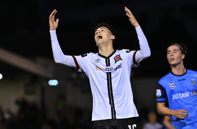 Steven Bradley reacts during the SSE Airtricity League Premier Division match between UCD and Dundalk at the Belfield Bowl. (Pic: Sportsfile)