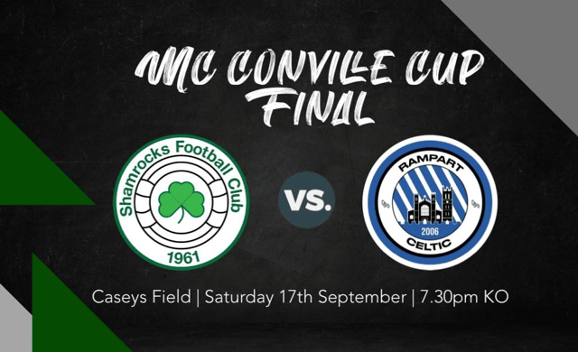 Both Shamrocks and Rampart Celtic had impressive semi-final wins to book their place in Saturday's final at Casey Field. (Pic Credit: Dundalk & District League Facebook)