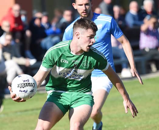 St Patricks Joe Connor notched four points from play as his side advanced to the knockout stages with a victory over the Blues. (Pic: Arthur Kinahan)