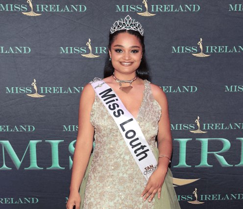 Miss Louth Maiya McMonagle scoops the Miss Eco Ireland Sash
