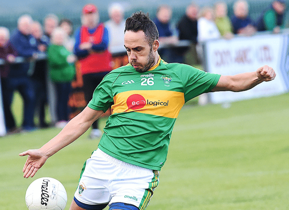 Conor Finnegan grabbed a vital goal as Sean O'Mahonys defeated Cooley to secure their survival. (Pic: Arthur Kinahan)