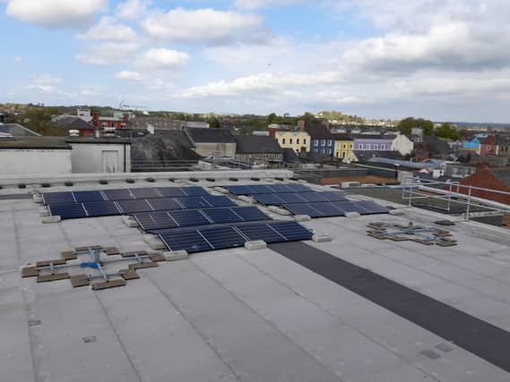 The installation of solar panels on the Town Hall in Dundalk is one of the ways Louth County Council is tackling climate change