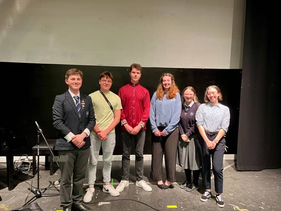 The winners of the Dundalk Grammar School talent show on the night of the event