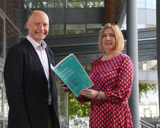 Tomás Ó Síocháin, chief executive of the Western Development Commission and Professor Alma McCarthy, Head of the J.E. Cairnes School of Business and Economics, NUI Galway. Photo:  Aengus McMahon.