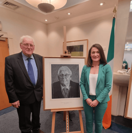 Former Louth TD Seamus Kirk has portrait unveiled in Leinster House