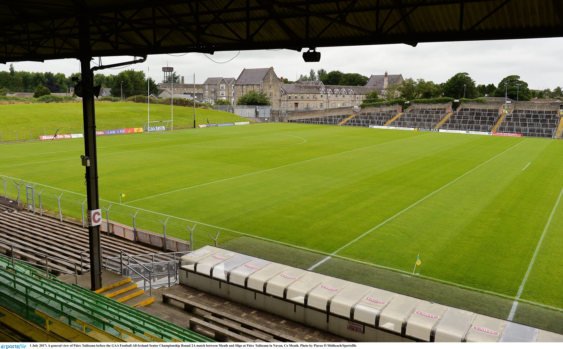 Pairc Tailteann in Navan is where Mickey Harte's troops will start their 2022 championship journey with a meeting against Carlow this Sunday. (Pic: Sportsfile)