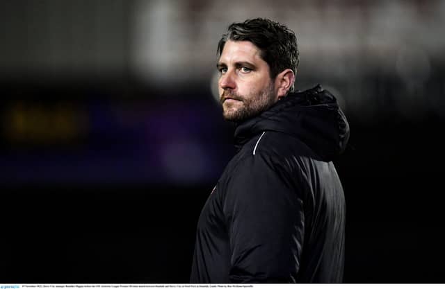 Derry City manager Ruaidhri Higgins before the SSE Airtricity League Premier Division match between Dundalk and Derry City last season. (Pic: Sportsfile)