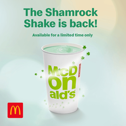 The Shamrock Shake is back at McDonalds TODAY!