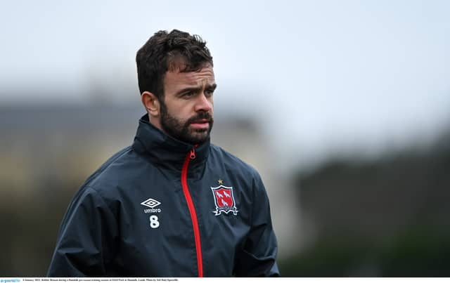 Robbie Benson during a Dundalk pre-season training session at Oriel Park. Photo by Seb Daly/Sportsfile