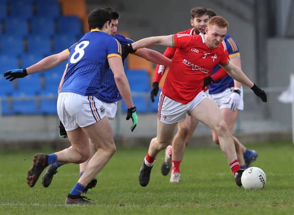 Donal McKenny in action against Longford. (Photo: Syl Healy)