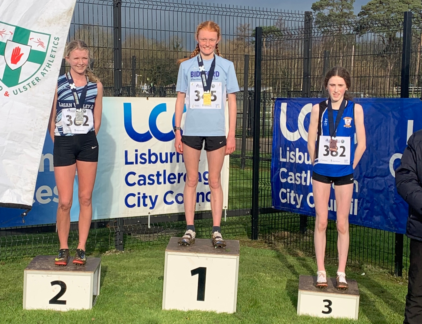 Dearbhla Allen on the podium at the Northern Ireland International event in Belfast