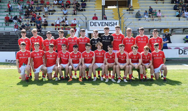 The 2021 Louth Minor team before their Leinster Championship match with Meath in Navan. (Photo: Arthur Kinahan)